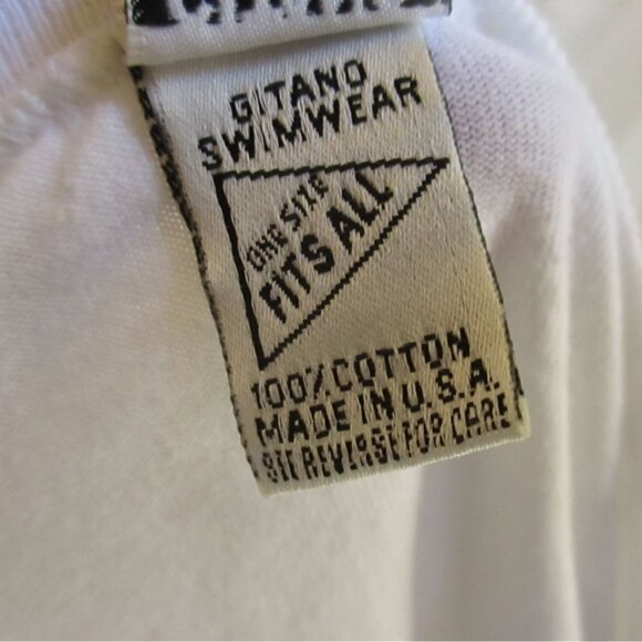 Vintage Women's T-shirt OSFA Gitano Single Stitch Swimwear Beach Oversize USA Lg - Picture 9 of 9
